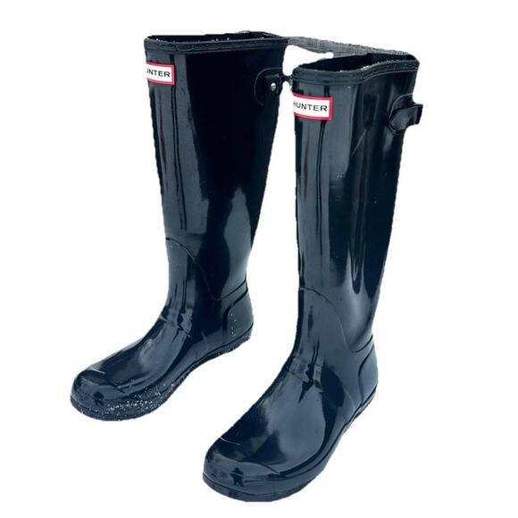 Hunter Women's Original Back Adjustable Gloss Tall Waterproof Rain Boots Size 7 - Picture 1 of 13